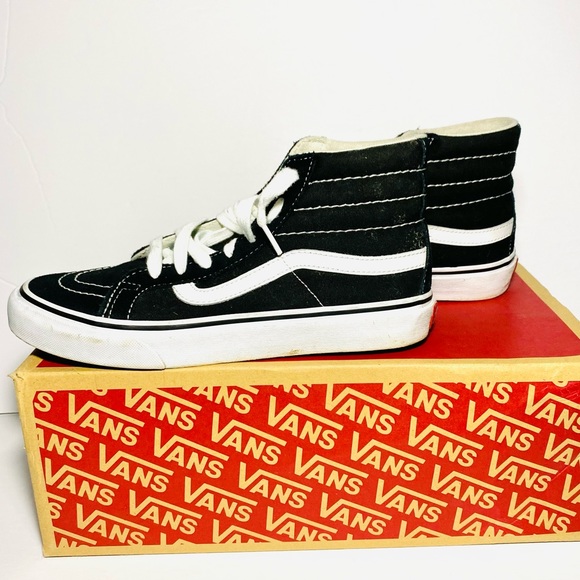 Vans Black/White classic suede Sk8 Hi - Picture 4 of 5